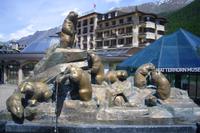Murmeltierbrunnen in Zermatt