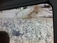 Fahrtimpressionen vom Glacier-Express (Schneelawine)