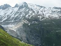 Fahrt über den Grimselpaß - Blick zur Furka-Paßstraße und zum Rhônegletscher