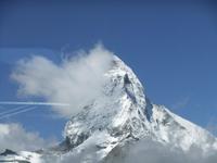 Blick aus der Bahn zum Matterhorn