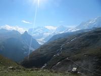 Zermatt - Ausflug zum Kleinen Matterhorn - Blick zur Monte Rosa Gruppe
