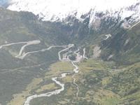 Blick vom Rhônegletscher nach Gletsch