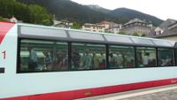 Zwischenausstieg in Disentis aus dem Glacier Express 1.Klasse Panoramawagen 