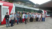 Zwischenausstieg in Disentis aus dem Glacier Express 1.Klasse Panoramawagen 