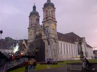 St.Gallen Stiftskirche mit Freilichtbühne der Verdi Oper 