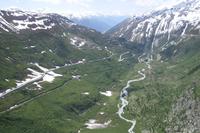 Blick hinunter nach Gletsch