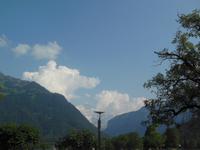Blick auf Jungfrau, Mönch und Eiger von Höhenmatte aus in Interlaken 