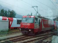 Die Lok des Glacier-Express steht bereit