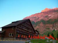 Alpenglühen am Säntis und unser Hotel