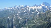 0163 Fahrt über den Furka-Pass - Blick zur Grimselpass-Strasse