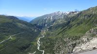 0164 Fahrt über den Furka-Pass - Blick zur Grimselpass-Strasse und nach Gletsch