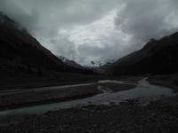 Blick vom Hotel Glacier Roseg auf den Roseggletscher 