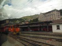 Abfahrt im Bernina Express in St.Moritz nach Tirano 