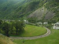 im Bernina Express --Kreisviadukt bei Brusio 