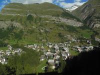 Blick auf Zermatt von der Gornergratbahn aus 