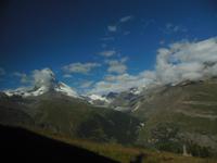 Blick auf das Matterhorn bei der Auffahrt mit der Gornergratbahn