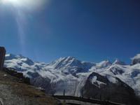 oben auf derm Gornergrat - Blick auf Grenz-und Gornergratgletscher 