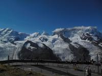 oben auf derm Gornergrat - Blick auf Grenz-und Gornergratgletscher 