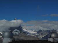 oben auf dem Gornergrat - das Matterhorn in der Wolke 
