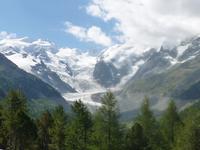 Fahrtimpressionen Bernina-Express (Morteratsch-Gletscher)