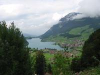 Blick auf Lungern und See