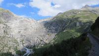 126 Fahrt mit der Furka-Dampfbahn - Blick zum Rhonegletscher