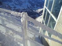 Vereist: Geländer auf dem Säntis
