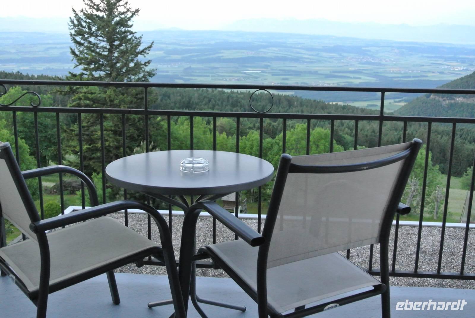Abschied von dem herrlichen Blick von der Terrasse des Grad Hotels le Rasses