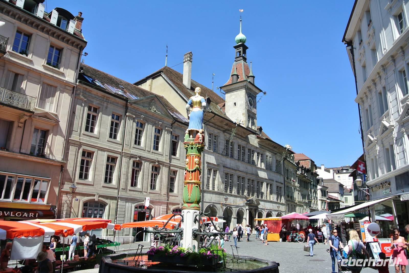 Der Marktplatz von Lausanne 