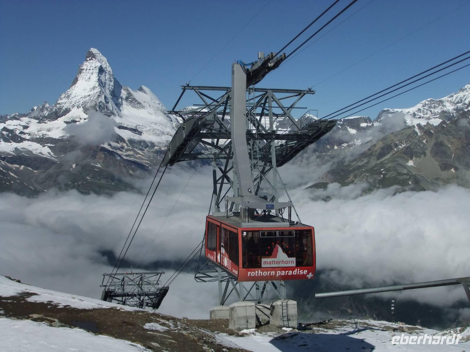 Von Blauherd geht es weiter mit der Kabinenbahn zum Rothorn