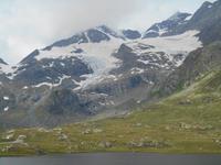 Fahrtimpressionen mit dem Bernina-Express (Gambrena-Gletscher)