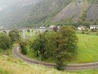 Fahrtimpressionen mit dem Bernina-Express (Kreisviadukt von Brusio)