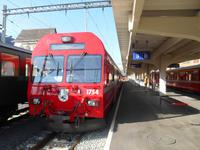 Bahnhof in Davos-Platz (Fahrt mit dem Regionalzug nach Filisur)