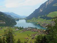 Blick auf den Lungernsee mit Pilatus
