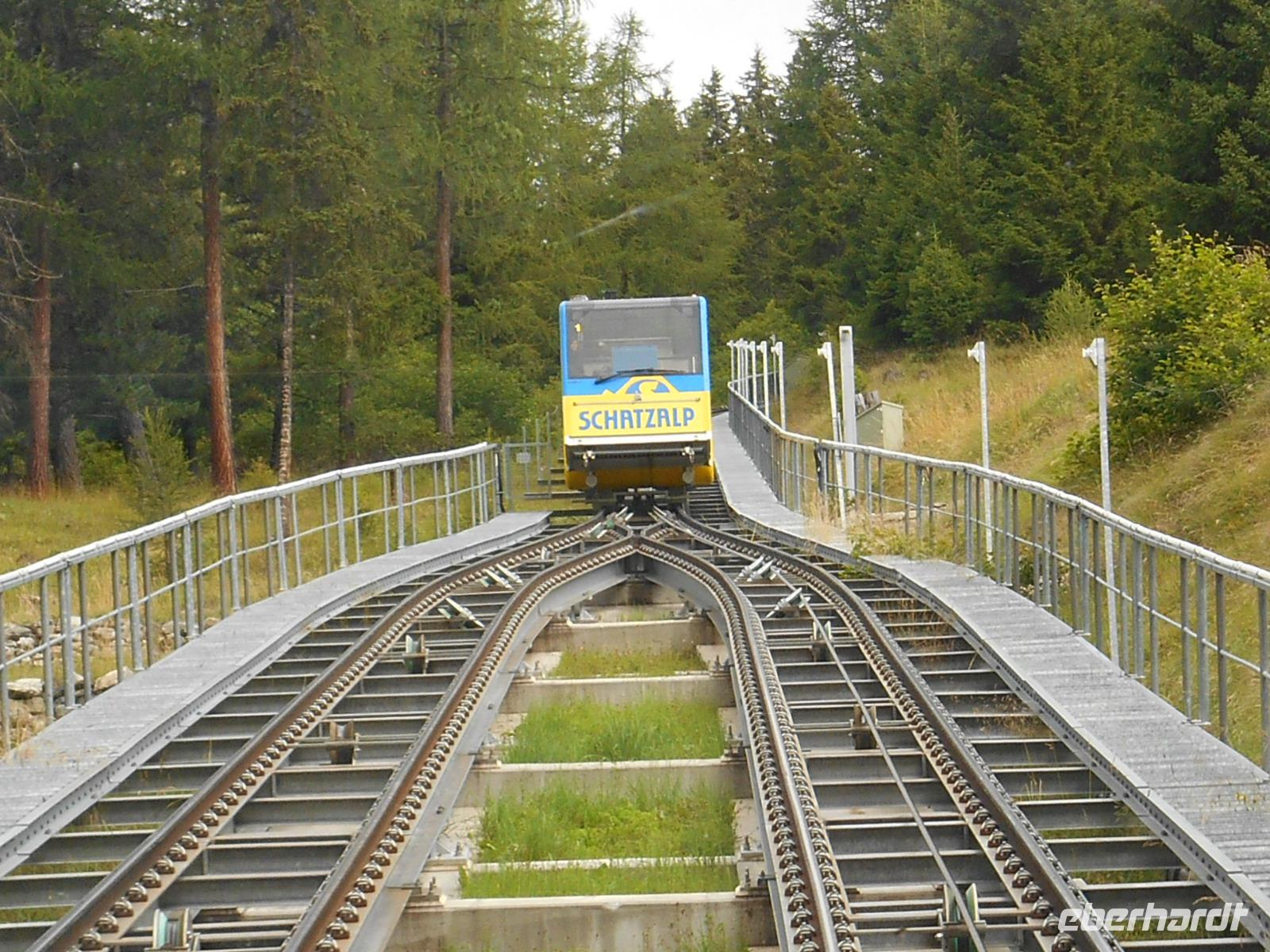 Fahrt mit der Schatzalpbahn in Davos