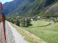 Fahrt mit dem Bernina-Express (Kreisviadukt von Brusio)
