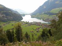 Blick auf den Lungernsee mit Pilatus