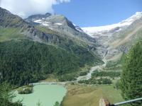 Blick von der Alp Grüm auf den Palü-See und den Palü-Gletscher