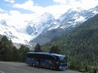 Mit den Bus geht es zurück nach Davos-Morteratschgletscher