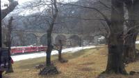 Bernina-Express- Fahrt nach Tirano-Kreisviadukt in Brusio