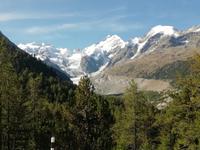 Blick aus dem Bernina-Express auf den Morteratschgletscher
