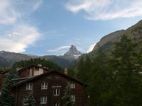 Blick vom Hotel zum großen Berg