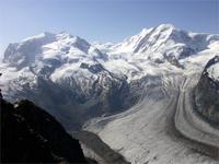 Das Monte Rosa Massiv mit der Dufourspitze