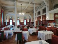 Der historische Speisesaal unseres Hotels 