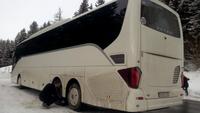 Die Fahrt über den Berninapass, nicht ohne Schneeketten
