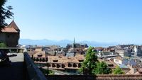 Ein Panorama-Blick auf Lausanne von der Kathedrale