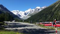 Fahrt mit dem Bernina-Express (Morteratsch-Gletscher)
