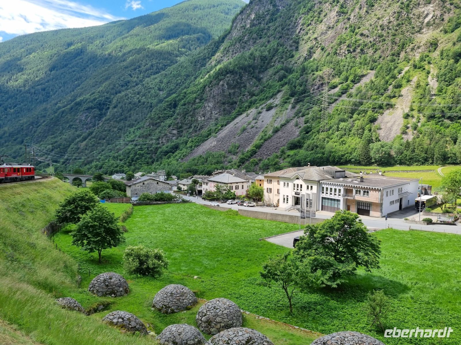 Fahrt mit dem Bernina-Express - Kreisviadukt von Brusio