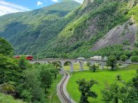 Fahrt mit dem Bernina-Express - Kreisviadukt von Brusio
