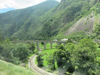 Fahrt mit dem Bernina-Express -Kreisviadukt Brusio